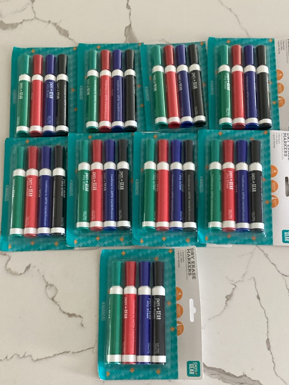 9 pack of 4 Dry Erase Marker Set - Assorted Colors